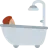 Person Taking Bath: Medium Skin Tone