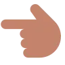 Backhand Index Pointing Left: Medium Skin Tone Emoji 👈🏽 image - Tossface style