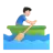 Man Rowing Boat: Light Skin Tone