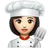 Woman Cook: Light Skin Tone Emoji 👩🏻‍🍳 image - WhatsApp style