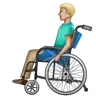 Man In Manual Wheelchair: Medium-Light Skin Tone Emoji 👨🏼‍🦽 image - WhatsApp style