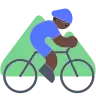 Man Mountain Biking: Dark Skin Tone Emoji 🚵🏿‍♂️ image - Tossface style