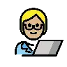 Technologist: Medium-Light Skin Tone Emoji 🧑🏼‍💻 image - OpenMoji style