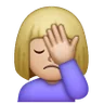Woman Facepalming: Medium-Light Skin Tone Emoji 🤦🏼‍♀️ image - Samsung style