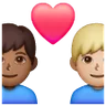 Couple With Heart: Man, Man, Medium-Dark Skin Tone, Medium-Light Skin Tone Emoji 👨🏾‍❤️‍👨🏼 image - Samsung style