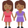 Women Holding Hands: Medium-Dark Skin Tone Emoji 👭🏾 image - Twitter / X (Twemoji) style
