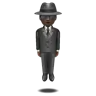 Person In Suit Levitating: Dark Skin Tone Emoji 🕴🏿 image - WhatsApp style