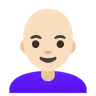 Woman: Light Skin Tone, Bald Emoji 👩🏻‍🦲 image - Google Noto Color style