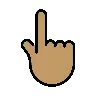 Backhand Index Pointing Up: Medium Skin Tone Emoji 👆🏽 image - OpenMoji style