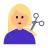 Woman Getting Haircut: Medium-Light Skin Tone Emoji 💇🏼‍♀️ image - Tossface style