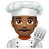 Man Cook: Medium-Dark Skin Tone Emoji 👨🏾‍🍳 image - WhatsApp style