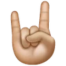 Sign Of The Horns: Medium-Light Skin Tone Emoji 🤘🏼 image - Samsung style