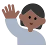 Person Raising Hand: Medium-Dark Skin Tone Emoji 🙋🏾 image - Tossface style