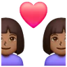 Couple With Heart: Woman, Woman, Medium-Dark Skin Tone Emoji 👩🏾‍❤️‍👩🏾 image - Samsung style