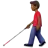 Man With White Cane: Medium-Dark Skin Tone