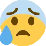 Emoji Affrontare con bocca aperta e sudore freddo 😰 image - Twitter / X (Twemoji) style