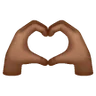 Heart Hands: Medium-Dark Skin Tone Emoji 🫶🏾 image - Samsung style