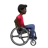 Man In Manual Wheelchair Facing Right: Dark Skin Tone