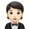 Person In Tuxedo: Light Skin Tone Emoji 🤵🏻 image - Apple style