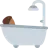 Person Taking Bath: Medium-Dark Skin Tone