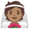 Person With Veil: Medium Skin Tone Emoji 👰🏽 image - Google Noto Color style