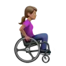 Woman In Manual Wheelchair Facing Right: Medium Skin Tone Emoji 👩🏽‍🦽‍➡️ image - Apple style