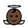 Baby Angel: Dark Skin Tone Emoji 👼🏿 image - OpenMoji style