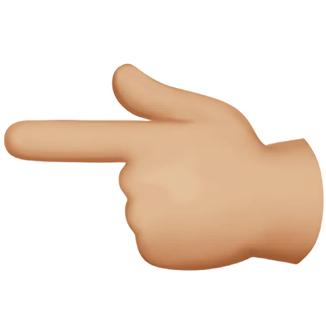 Backhand Index Pointing Left: Medium-Light Skin Tone