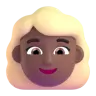 Woman: Medium-Dark Skin Tone, Blond Hair Emoji 👱🏾‍♀️ image - Microsoft 3D Fluent style