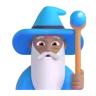 Man Mage: Medium Skin Tone Emoji 🧙🏽‍♂️ image - Microsoft 3D Fluent style