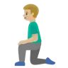 Man Kneeling: Medium-Light Skin Tone Emoji 🧎🏼‍♂️ image - Google Noto Color style