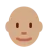 Man: Medium Skin Tone, Bald