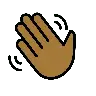 Waving Hand: Medium-Dark Skin Tone Emoji 👋🏾 image - OpenMoji style