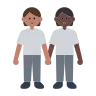 People Holding Hands: Medium Skin Tone, Dark Skin Tone Emoji 🧑🏽‍🤝‍🧑🏿 image - Tossface style