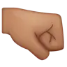 Right-Facing Fist: Medium Skin Tone Emoji 🤜🏽 image - WhatsApp style