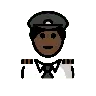 Pilot: Dark Skin Tone Emoji 🧑🏿‍✈️ image - OpenMoji style