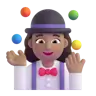Woman Juggling: Medium Skin Tone Emoji 🤹🏽‍♀️ image - Microsoft 3D Fluent style