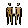 Woman And Man Holding Hands: Medium-Dark Skin Tone, Medium Skin Tone Emoji 👩🏾‍🤝‍👨🏽 image - OpenMoji style