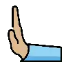 Leftwards Pushing Hand: Medium-Light Skin Tone Emoji 🫷🏼 image - OpenMoji style