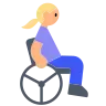 Woman In Manual Wheelchair: Medium-Light Skin Tone Emoji 👩🏼‍🦽 image - Tossface style