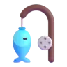 เบ็ดตกปลาและปลา Emoji 🎣 image - Microsoft 3D Fluent style