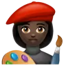 Woman Artist: Dark Skin Tone Emoji 👩🏿‍🎨 image - WhatsApp style
