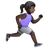 Woman Running Facing Right: Dark Skin Tone