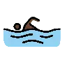 Man Swimming: Dark Skin Tone Emoji 🏊🏿‍♂️ image - OpenMoji style