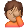 Person Facepalming: Medium Skin Tone Emoji 🤦🏽 image - Samsung style