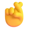 Main avec index et doigts du milieu croisés Emoji 🤞 image - Microsoft 3D Fluent style
