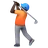 Person Golfing: Dark Skin Tone