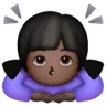Woman Bowing: Dark Skin Tone Emoji 🙇🏿‍♀️ image - Samsung style