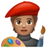 Artist: Medium Skin Tone Emoji 🧑🏽‍🎨 image - WhatsApp style