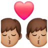Kiss: Man, Man, Medium Skin Tone Emoji 👨🏽‍❤️‍💋‍👨🏽 image - Samsung style